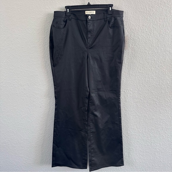 Eloquii Denim - ELOQUII Coated Black Denim Jeans Women’s Size 14 Straight Leg NWT